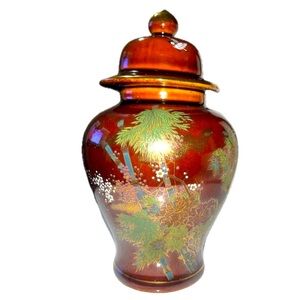 Vintage Sato Gordon Oriental Floral Ginger Jar Japan Vase Urn